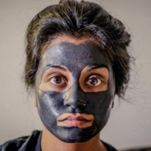 person with a face mask